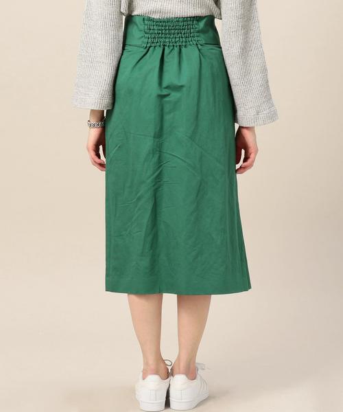 BEAUTY&YOUTH UNITED ARROWS(ビューティーアンドユースユナイテッドアローズ)の「BY コットンミックス ミドル丈 ベルトスカート◆(スカート・レディース・ケリー/ベージュ/ライトブルー・SMALL/MEDIUM)」の4枚目の写真