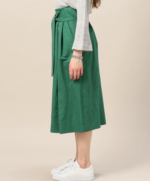 BEAUTY&YOUTH UNITED ARROWS(ビューティーアンドユースユナイテッドアローズ)の「BY コットンミックス ミドル丈 ベルトスカート◆(スカート・レディース・ケリー/ベージュ/ライトブルー・SMALL/MEDIUM)」の6枚目の写真