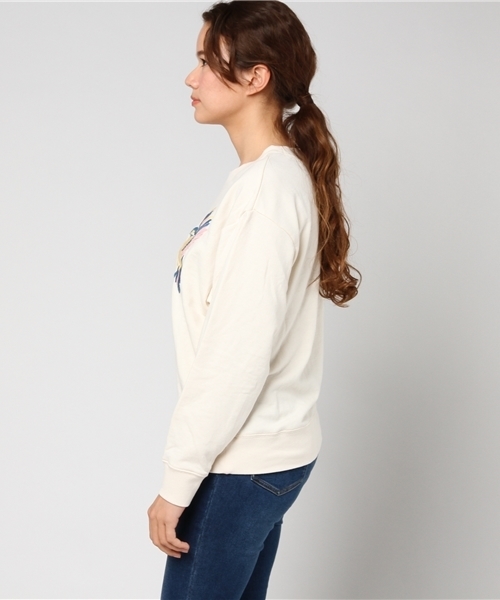 DOUBLE NAME(ダブルネーム)の「裏毛プルオーバー(coloful bird刺繍)(Tシャツ/カットソー・レディース・ブラック/オフホワイト/杢グレー/サックスブルー・FREE)」の7枚目の写真