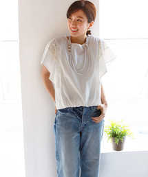 REAL CUBE | REAL CUBE フレアスリーブカットレースブラウス(その他トップス)