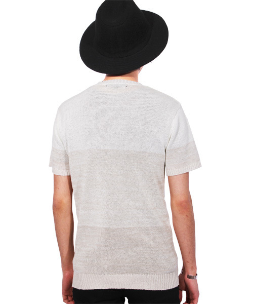 8(eight)(エイト)の「ボーダー サマーニット 半袖Tシャツ(Tシャツ/カットソー・メンズ・ベージュ/ネイビー/ブラック・LARGE/MEDIUM/X-LARGE)」の16枚目の写真