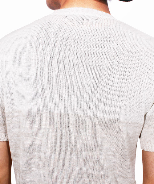 8(eight)(エイト)の「ボーダー サマーニット 半袖Tシャツ(Tシャツ/カットソー・メンズ・ベージュ/ネイビー/ブラック・LARGE/MEDIUM/X-LARGE)」の4枚目の写真