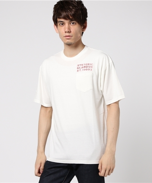 HYSTERIC GLAMOUR（ヒステリックグラマー）の「HEAVY DUTY プリント ポケ付Tシャツ（Tシャツ/カットソー・メンズ・ホワイト/イエロー/ピンク/ブラック・X-SMALL/SMALL/MEDIUM/LARGE）」の2枚目の写真