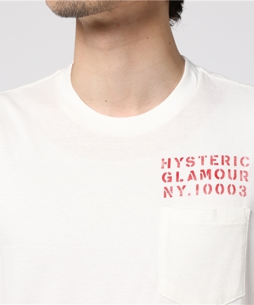 HYSTERIC GLAMOUR（ヒステリックグラマー）の「HEAVY DUTY プリント ポケ付Tシャツ（Tシャツ/カットソー・メンズ・ホワイト/イエロー/ピンク/ブラック・X-SMALL/SMALL/MEDIUM/LARGE）」の13枚目の写真