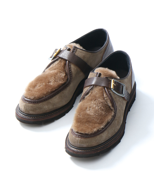 alfredoBANNISTER（アルフレッドバニスター）の「ムートンシングルモンクシューズ（モカシン/デッキシューズ・メンズ・ブラウン/ブラック・39/40/42/44/41/43）」の5枚目の写真