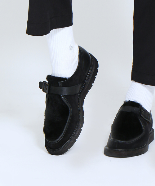 alfredoBANNISTER（アルフレッドバニスター）の「ムートンシングルモンクシューズ（モカシン/デッキシューズ・メンズ・ブラウン/ブラック・39/40/42/44/41/43）」の3枚目の写真