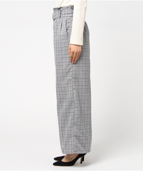 INTERPLANET（インタープラネット）の「グレンチェックベルト付ワイドパンツ（その他パンツ・レディース・ブラック/ブラウン・FREE）」の10枚目の写真