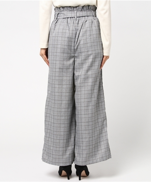 INTERPLANET（インタープラネット）の「グレンチェックベルト付ワイドパンツ（その他パンツ・レディース・ブラック/ブラウン・FREE）」の9枚目の写真