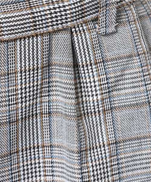 INTERPLANET（インタープラネット）の「グレンチェックベルト付ワイドパンツ（その他パンツ・レディース・ブラック/ブラウン・FREE）」の4枚目の写真