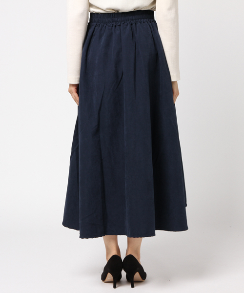 GeeRA（ジーラ）の「刺しゅう＆レースアップイレヘムスカート（スカート・レディース・ベージュ/ネイビー・LARGE/MEDIUM）」の4枚目の写真