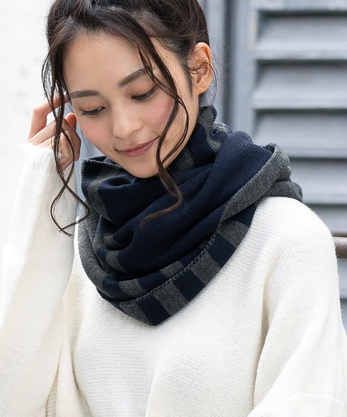QUEENHEAD（クイーンヘッド）の「ライブリースヌード（ネックウォーマー/スヌード・レディース・グレー系その他/ベージュ系その他/ブルー系その他/グレー系その他2・FREE）」の2枚目の写真