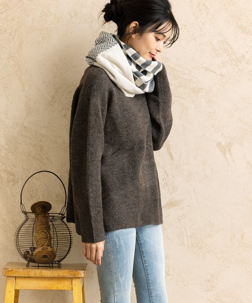 QUEENHEAD（クイーンヘッド）の「ライブリースヌード（ネックウォーマー/スヌード・レディース・グレー系その他/ベージュ系その他/ブルー系その他/グレー系その他2・FREE）」の9枚目の写真