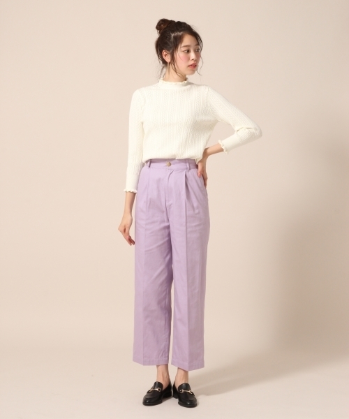 LOWRYS FARM(ローリーズファーム)の「オックスカラーワイドパンツ 783374 (その他パンツ・レディース・ブラック/ライラック/オレンジ/ベージュ・MEDIUM/LARGE)」の9枚目の写真