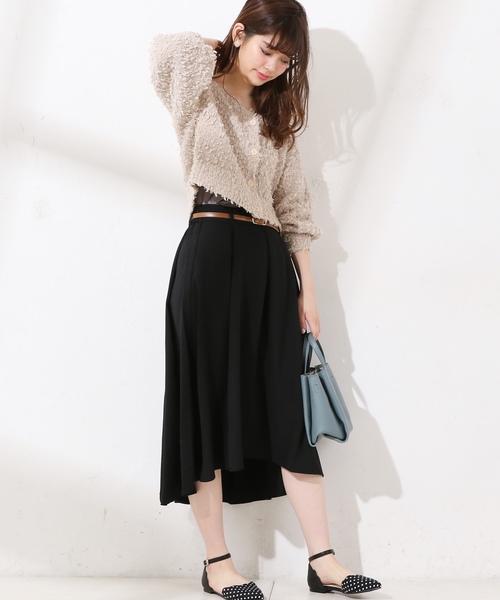 natural couture（ナチュラルクチュール）の「合皮ベルト付きイレヘムスカート（スカート・レディース・ベージュ/ピンク/グレー/ブラック・FREE）」の5枚目の写真