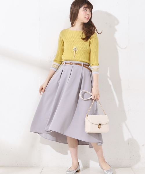 natural couture（ナチュラルクチュール）の「合皮ベルト付きイレヘムスカート（スカート・レディース・ベージュ/ピンク/グレー/ブラック・FREE）」の8枚目の写真