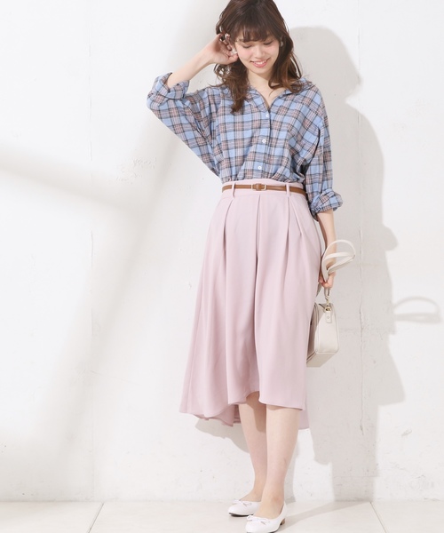 natural couture（ナチュラルクチュール）の「合皮ベルト付きイレヘムスカート（スカート・レディース・ベージュ/ピンク/グレー/ブラック・FREE）」の11枚目の写真