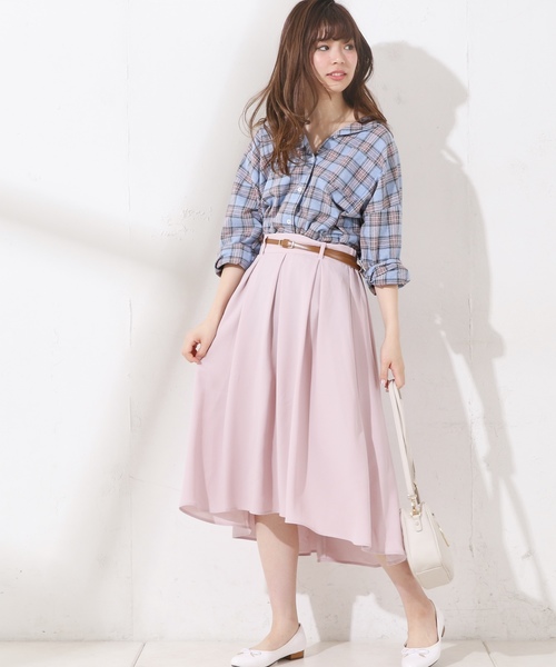 natural couture（ナチュラルクチュール）の「合皮ベルト付きイレヘムスカート（スカート・レディース・ベージュ/ピンク/グレー/ブラック・FREE）」の12枚目の写真