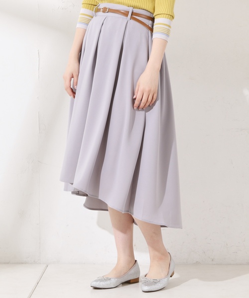 natural couture（ナチュラルクチュール）の「合皮ベルト付きイレヘムスカート（スカート・レディース・ベージュ/ピンク/グレー/ブラック・FREE）」の13枚目の写真