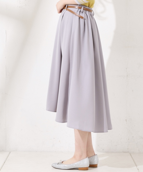 natural couture（ナチュラルクチュール）の「合皮ベルト付きイレヘムスカート（スカート・レディース・ベージュ/ピンク/グレー/ブラック・FREE）」の14枚目の写真