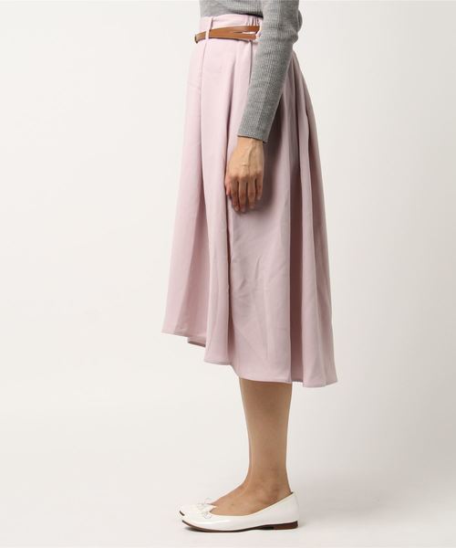 natural couture（ナチュラルクチュール）の「合皮ベルト付きイレヘムスカート（スカート・レディース・ベージュ/ピンク/グレー/ブラック・FREE）」の21枚目の写真