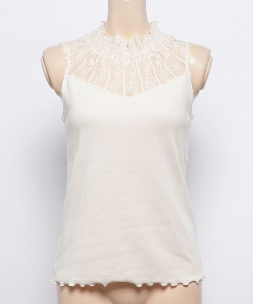 one after another NICE CLAUP（ワンアフターアナザーナイスクラップ）の「プチハイレーステレコインナー（タンクトップ・レディース・オフホワイト/ブラック/イエロー/アイボリー/その他12・FREE）」の3枚目の写真