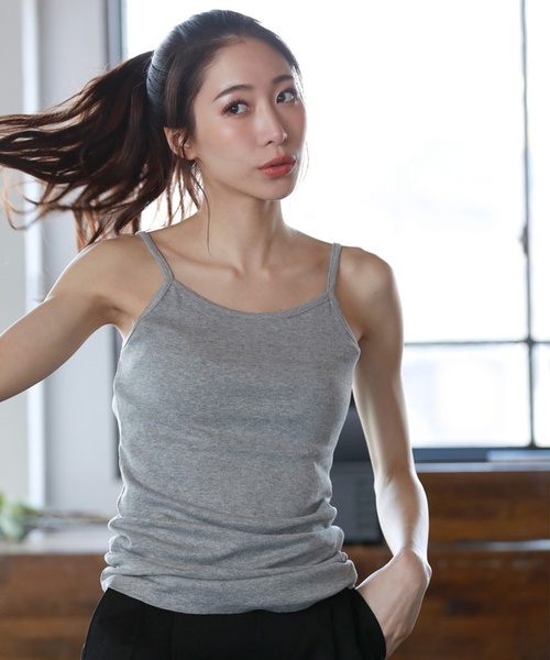 DONOBAN（ドノバン）の「コットンフライスキャミソール（キャミソール・レディース・ブラック/ホワイト/ネイビー/チャコールグレー/杢グレー/カーキ/グレイッシュベージュ・M/L/LL/4L/3L）」の13枚目の写真