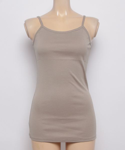 DONOBAN（ドノバン）の「コットンフライスキャミソール（キャミソール・レディース・ブラック/ホワイト/ネイビー/チャコールグレー/杢グレー/カーキ/グレイッシュベージュ・M/L/LL/4L/3L）」の10枚目の写真