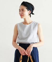 NOMBRE IMPAIR | シャーリング天竺　ノースリーブカットソー(Tシャツ/カットソー)
