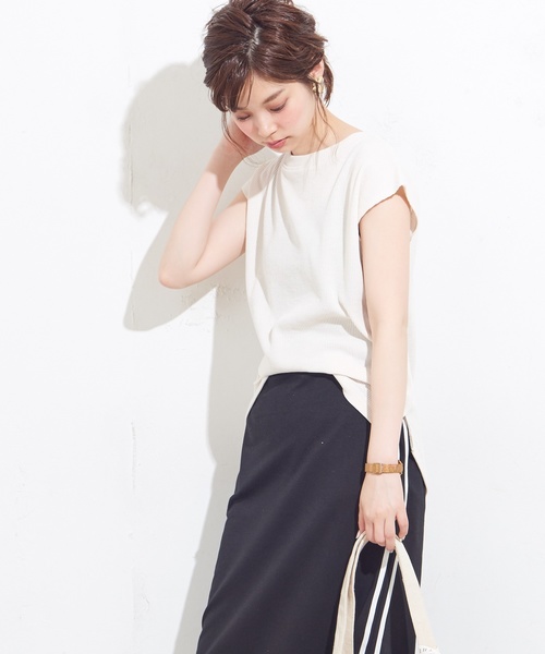 natural couture（ナチュラルクチュール）の「ワッフルTシャツ（Tシャツ/カットソー・レディース・アイボリー/ブラック/トップグレー/ピンクベージュ/レッド・FREE）」の15枚目の写真