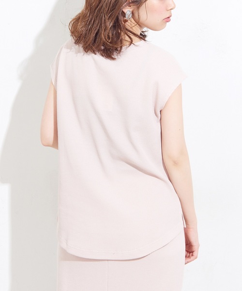 natural couture（ナチュラルクチュール）の「ワッフルTシャツ（Tシャツ/カットソー・レディース・アイボリー/ブラック/トップグレー/ピンクベージュ/レッド・FREE）」の14枚目の写真