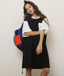 DOUBLE NAME | バイカラードロストTシャツワンピース(ワンピース)