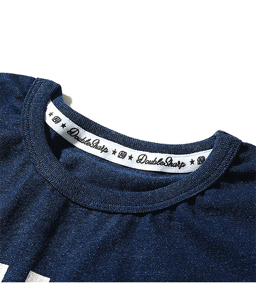 devirock（デビロック）の「カットデニム星条旗プリント半袖Tシャツ カットソー（Tシャツ/カットソー・キッズ・ネイビー/サックスブルー・110cm/100cm/120cm/130cm/140cm/150cm/160cm）」の5枚目の写真