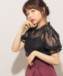 apres jour | インナー付き配色レーストップス【ZOZOTOWN限定アイテム】(シャツ/ブラウス)