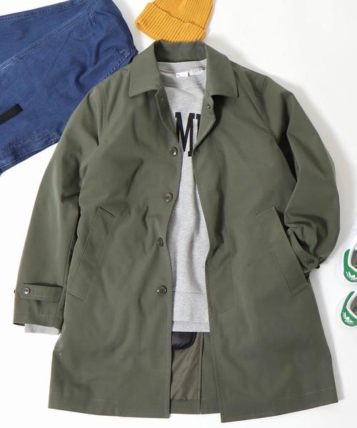 coen（コーエン）の「2WAYスプリットラグランステンカラーコート（ステンカラーコート・メンズ・オリーブ/ネイビー/ベージュ・LARGE/MEDIUM/SMALL/X-LARGE）」の2枚目の写真