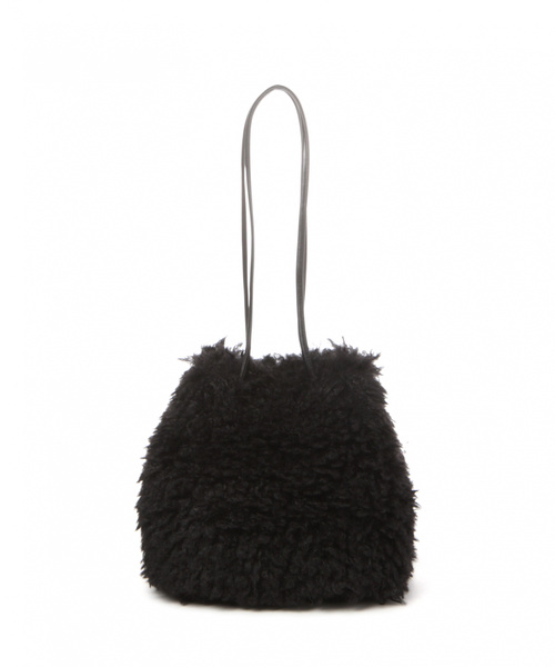 LAKOLE（ラコレ）の「エコラムファー巾着トートバッグ / LAKOLE（トートバッグ・レディース・ブラック/ホワイト/グレー・FREE）」の5枚目の写真