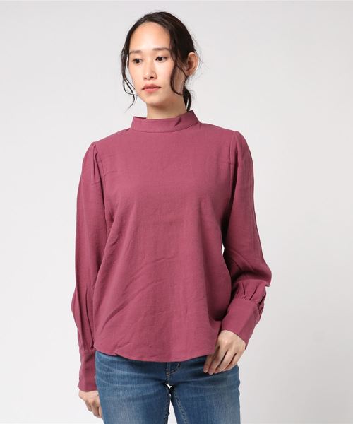 MOUSSY（マウジー）の「FALL COLOR PUFF SLEEVE TOP（Tシャツ/カットソー・レディース・ブラック/パープル/オフホワイト/ライトブラウン・FREE）」の11枚目の写真