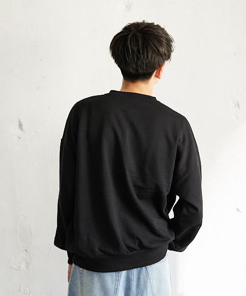 PairPair(ペアペア)の「裏毛ヘンリーネックプルオーバー(Tシャツ/カットソー・メンズ・ブラック/ベージュ/ライトグリーン・FREE)」の9枚目の写真