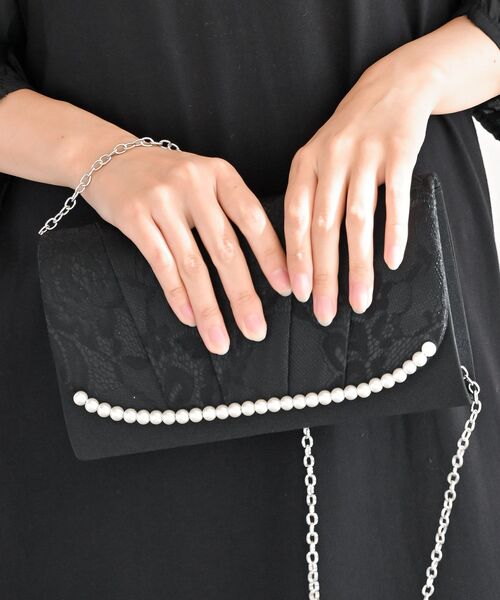 rps（アールピーエス）の「レースパール２ＷＡＹクラッチバッグ（クラッチバッグ・レディース・ブラック/ベージュ・フリー）」の5枚目の写真