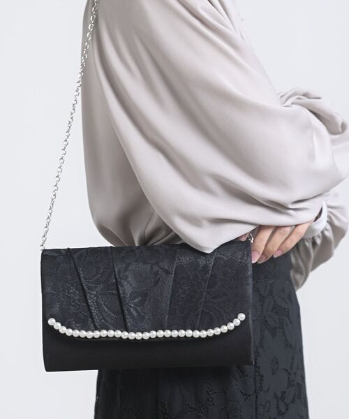 rps（アールピーエス）の「レースパール２ＷＡＹクラッチバッグ（クラッチバッグ・レディース・ブラック/ベージュ・フリー）」の10枚目の写真
