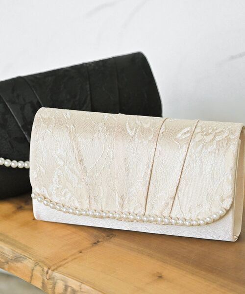 rps（アールピーエス）の「レースパール２ＷＡＹクラッチバッグ（クラッチバッグ・レディース・ブラック/ベージュ・フリー）」の17枚目の写真