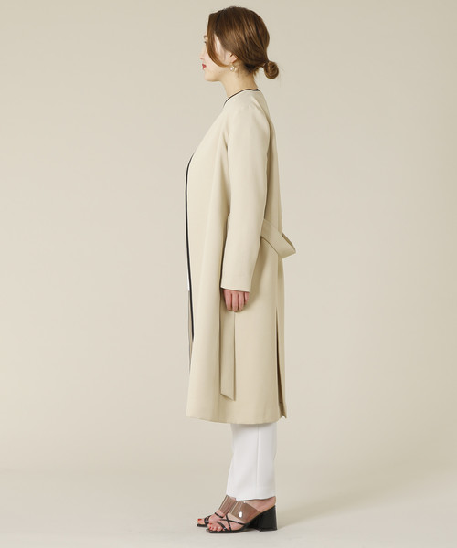 Tiara（ティアラ）の「バイカラーラウンドネックコート（その他