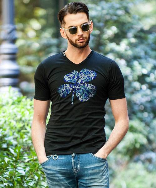 Buffalo Bobs（バッファローボブズ）の「QUADRIFOGLIO(クアドリフォリオ)メタルフィット Tシャツ（Tシャツ/カットソー・メンズ・ホワイト/ブラック・2-3/3-4/1-2）」の2枚目の写真