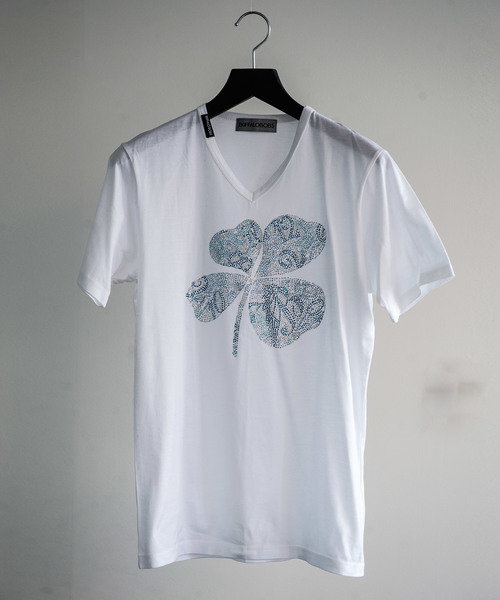 Buffalo Bobs（バッファローボブズ）の「QUADRIFOGLIO(クアドリフォリオ)メタルフィット Tシャツ（Tシャツ/カットソー・メンズ・ホワイト/ブラック・2-3/3-4/1-2）」の3枚目の写真