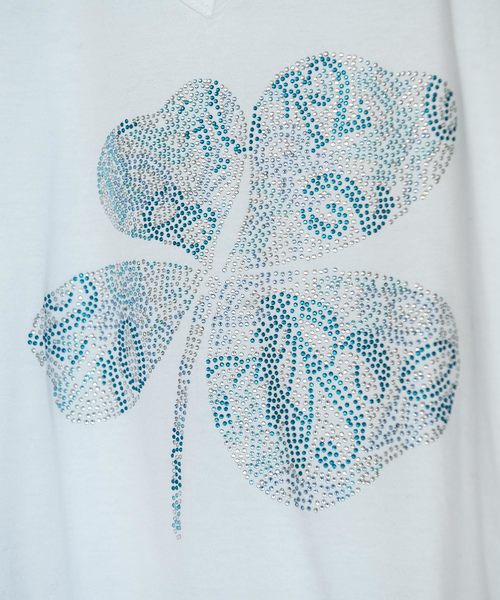 Buffalo Bobs（バッファローボブズ）の「QUADRIFOGLIO(クアドリフォリオ)メタルフィット Tシャツ（Tシャツ/カットソー・メンズ・ホワイト/ブラック・2-3/3-4/1-2）」の4枚目の写真