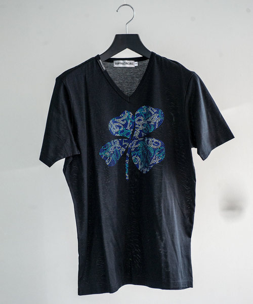 Buffalo Bobs（バッファローボブズ）の「QUADRIFOGLIO(クアドリフォリオ)メタルフィット Tシャツ（Tシャツ/カットソー・メンズ・ホワイト/ブラック・2-3/3-4/1-2）」の5枚目の写真