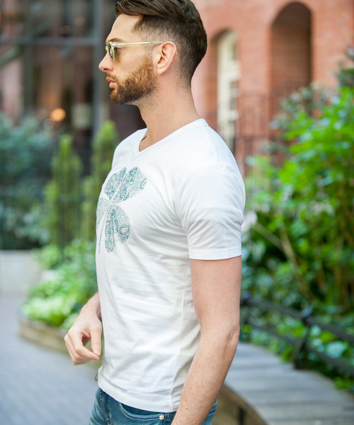 Buffalo Bobs（バッファローボブズ）の「QUADRIFOGLIO(クアドリフォリオ)メタルフィット Tシャツ（Tシャツ/カットソー・メンズ・ホワイト/ブラック・2-3/3-4/1-2）」の16枚目の写真