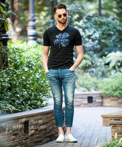 Buffalo Bobs（バッファローボブズ）の「QUADRIFOGLIO(クアドリフォリオ)メタルフィット Tシャツ（Tシャツ/カットソー・メンズ・ホワイト/ブラック・2-3/3-4/1-2）」の13枚目の写真