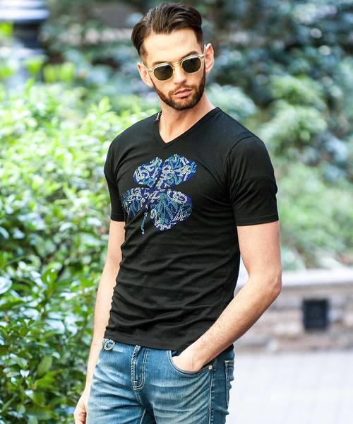 Buffalo Bobs（バッファローボブズ）の「QUADRIFOGLIO(クアドリフォリオ)メタルフィット Tシャツ（Tシャツ/カットソー・メンズ・ホワイト/ブラック・2-3/3-4/1-2）」の12枚目の写真