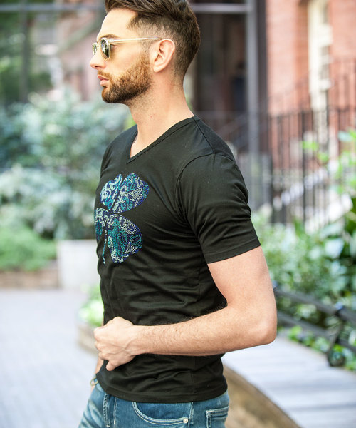 Buffalo Bobs（バッファローボブズ）の「QUADRIFOGLIO(クアドリフォリオ)メタルフィット Tシャツ（Tシャツ/カットソー・メンズ・ホワイト/ブラック・2-3/3-4/1-2）」の9枚目の写真