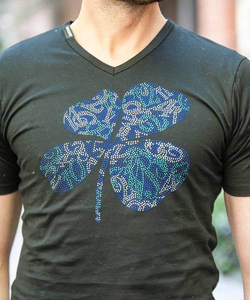 Buffalo Bobs（バッファローボブズ）の「QUADRIFOGLIO(クアドリフォリオ)メタルフィット Tシャツ（Tシャツ/カットソー・メンズ・ホワイト/ブラック・2-3/3-4/1-2）」の7枚目の写真